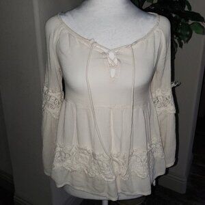 Hollister Bell Sleeve Lace-Up Peplum